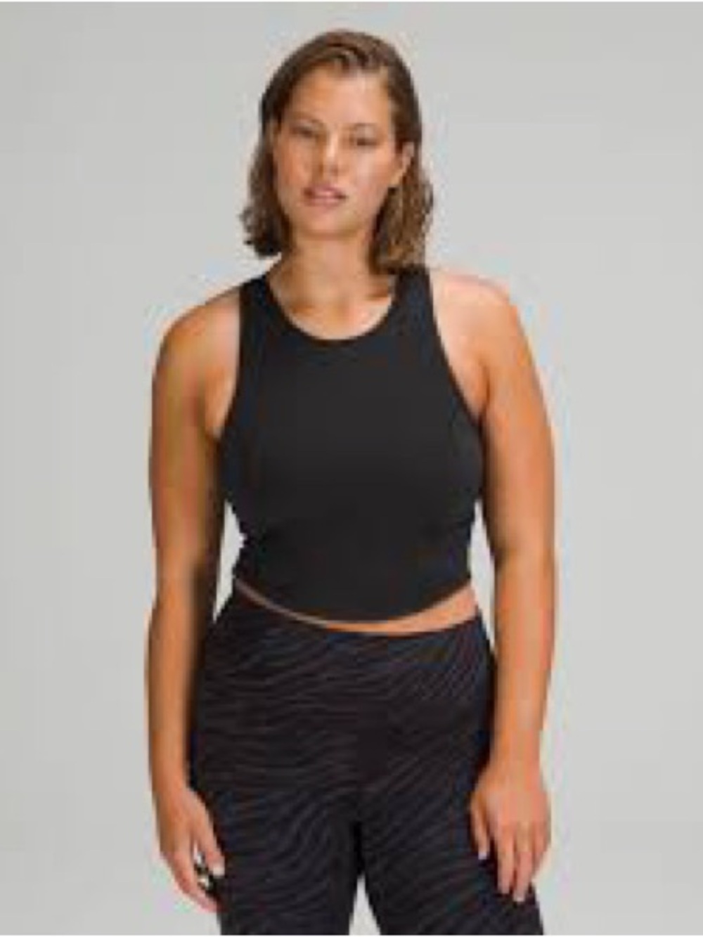 lululemon athletica Black Racerback Crop Top 1066